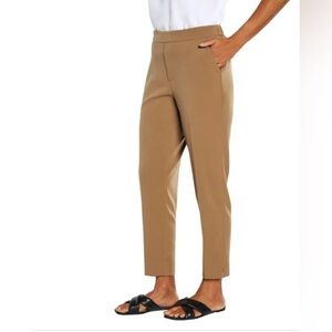 Banana Republic Cropped Dress Pants Pull On 12 NWT Mid Rise Pecan Tan Career